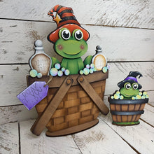 Load image into Gallery viewer, Frog Witch Halloween For The Flower Basket Interchangeable File SVG, TINY, Potion, Candy, Monster, Witch, Glowforge, LuckyHeartDesignsCo
