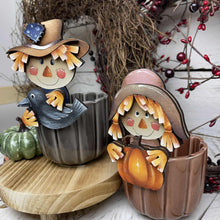 Load image into Gallery viewer, Scarecrow Fall Mug Hugger File SVG, Glowforge Tiered Tray, Tray Decor, Pumpkin, Leaf, Leaves, Gift, Topper, LuckyHeartDesignsCo
