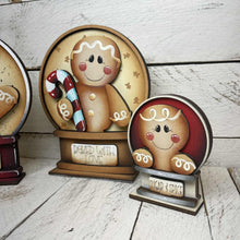 Load image into Gallery viewer, Gingerbread Cute Christmas Snow Globe Interchangeable File SVG, TINY, Glowforge, Reindeer, Holiday, Shapes, Tiered Tray LuckyHeartDesignsCo
