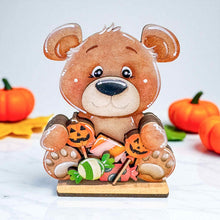 Load image into Gallery viewer, Bear Halloween Standing File SVG, Pumpkin, Witch, Jack-o-lantern, Farm, Woodland Tiered Tray Glowforge, LuckyHeartDesignsCo
