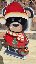 Load image into Gallery viewer, Bear Christmas Standing Set File SVG, Elf, Sweater, Santa, Holiday, Tree, Ornament, Farm, Tiered Tray Glowforge, LuckyHeartDesignsCo
