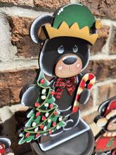 Load image into Gallery viewer, Bear Christmas Standing Set File SVG, Elf, Sweater, Santa, Holiday, Tree, Ornament, Farm, Tiered Tray Glowforge, LuckyHeartDesignsCo
