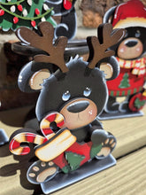 Load image into Gallery viewer, Bear Christmas Standing Set File SVG, Elf, Sweater, Santa, Holiday, Tree, Ornament, Farm, Tiered Tray Glowforge, LuckyHeartDesignsCo
