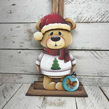 Load image into Gallery viewer, Bear Christmas for the Birdhouse Interchangeable File SVG, Presents Reindeer Seasonal, Holiday Shapes, Glowforge, Laser, LuckyHeartDesignsCo
