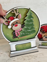 Load image into Gallery viewer, Reindeer Cute Christmas Snow Globe Interchangeable File SVG, TINY, Rudolph, Glowforge, Santa, Tiered Tray LuckyHeartDesignsCo
