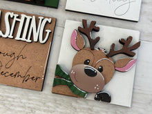 Load image into Gallery viewer, Reindeer Cute Christmas MINI Interchangeable Leaning Sign File SVG, Santa, Rudolph, Deer, Tree, Tiered Tray Glowforge, LuckyHeartDesignsCo
