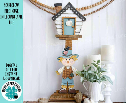 Scarecrow Fall for the Birdhouse Interchangeable File SVG, Glowforge, Fall, Leaf, Seasonal, Holiday Shapes, LuckyHeartDesignsCo