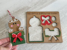 Load image into Gallery viewer, Gingerbread Christmas Ornament Kids Pop Out Craft File SVG, Gift, Build Your Own, Winter, Holiday, Glowforge, LuckyHeartDesignsCo
