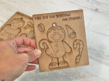 Load image into Gallery viewer, Gingerbread Christmas Ornament Kids Pop Out Craft File SVG, Gift, Build Your Own, Winter, Holiday, Glowforge, LuckyHeartDesignsCo
