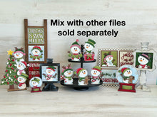 Load image into Gallery viewer, Snowman Cute Christmas Tree Standing File SVG, Rudolph, Santa, Winter, Snowmen, Elf, Present, Reindeer, Glowforge, LuckyHeartDesignsCo
