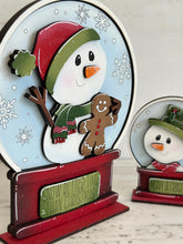 Load image into Gallery viewer, Snowman Cute Christmas Snow Globe Interchangeable File SVG, TINY, Rudolph, Glowforge,Santa elf Frosty Winter Tiered Tray LuckyHeartDesignsCo
