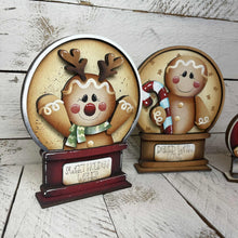 Load image into Gallery viewer, Gingerbread Cute Christmas Snow Globe Interchangeable File SVG, TINY, Glowforge, Reindeer, Holiday, Shapes, Tiered Tray LuckyHeartDesignsCo
