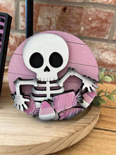 Load image into Gallery viewer, Skeleton Halloween Tiered Tray File SVG, Tier Tray, Boo, Spooky, Candy, Trick or Treat, Glowforge Laser, LuckyHeartDesignsCo
