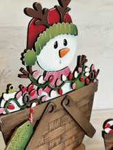 Load image into Gallery viewer, Snowman Cute Christmas For The Flower Basket Interchangeable File SVG, TINY Santa Tree Lights Tiered Tray, Glowforge, LuckyHeartDesignsCo
