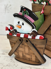 Load image into Gallery viewer, Snowman Cute Christmas For The Flower Basket Interchangeable File SVG, TINY Santa Tree Lights Tiered Tray, Glowforge, LuckyHeartDesignsCo
