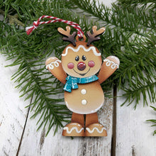 Load image into Gallery viewer, Gingerbread Cute Christmas Ornament File SVG, Craft, Kids, Santa, Candy Cane, Reindeer, Present, Rudolph, Glowforge, LuckyHeartDesignsCo
