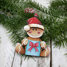 Load image into Gallery viewer, Gingerbread Cute Christmas Ornament File SVG, Craft, Kids, Santa, Candy Cane, Reindeer, Present, Rudolph, Glowforge, LuckyHeartDesignsCo

