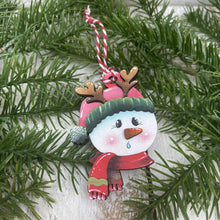 Load image into Gallery viewer, Snowman Cute Christmas Ornament File SVG, Glowforge, Santa, Reindeer, Candy Cane, Snowmen, Elf, Rudolph, Wreath, LuckyHeartDesignsCo
