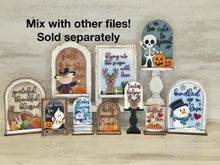 Load image into Gallery viewer, Penguin Cute Winter Tall Arch Sign Interchangeable File SVG, TINY, INSERT only Snowmen Glowforge, Holiday, Tiered Tray LuckyHeartDesignsCo
