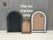 Load image into Gallery viewer, Pearl Table Top Tall Arch Sign Interchangeable File SVG, TINY, FRAME only, Glowforge, Seasonal, Holiday, Tiered Tray LuckyHeartDesignsCo
