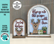 Load image into Gallery viewer, Christmas Reindeer Tall Arch Sign Interchangeable File SVG, TINY, INSERT only Rudolph, Glowforge, Holiday, Tiered Tray LuckyHeartDesignsCo
