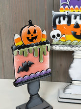 Load image into Gallery viewer, Halloween Cake Stand Interchangeable File SVG, (Cakes ONLY) Skull, Candy Corn, Mummy Glowforge, Holiday, Tiered Tray LuckyHeartDesignsCo
