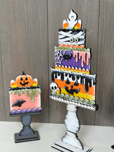 Load image into Gallery viewer, Cake Stand Interchangeable File SVG, (bases ONLY) Halloween Christmas, Fall, Valentine, Glowforge, Holiday, Tiered Tray LuckyHeartDesignsCo
