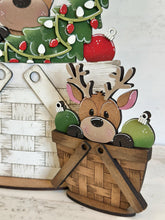 Load image into Gallery viewer, Reindeer Cute Christmas For The Flower Basket Interchangeable File SVG, TINY Santa Tree Lights Tiered Tray, Glowforge, LuckyHeartDesignsCo
