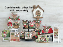 Load image into Gallery viewer, Reindeer Lights Christmas Standing Sign File SVG, Santa, Tree, Mantle decor Christmas, Rudolph Centerpiece, glowforge, LuckyHeartDesignsCo
