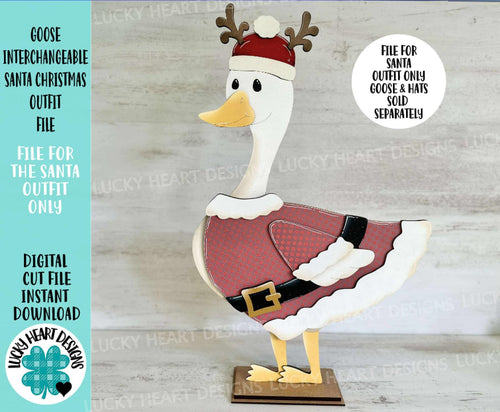 Goose Santa Animal Hats Halloween Interchangeable Outfit File SVG Christmas Shirt Seasonal Holiday Glowforge LuckyHeartDesignsCo