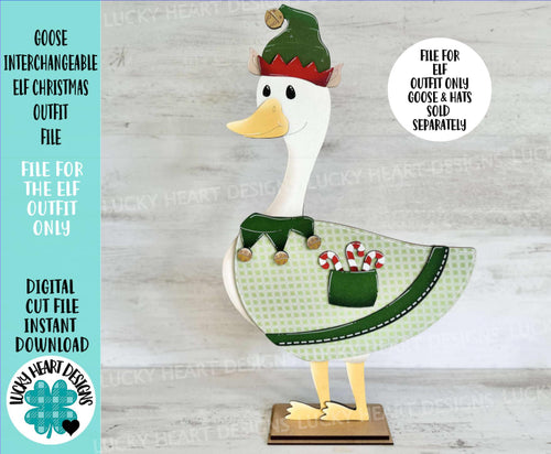 Goose Elf Animal Hats Halloween Interchangeable Outfit File SVG Christmas Shirt Seasonal Holiday Glowforge LuckyHeartDesignsCo