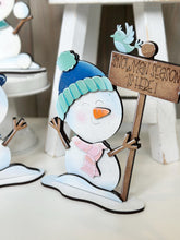 Load image into Gallery viewer, Snowman Cute Winter Standing File SVG, Glowforge, Sleigh, Hot Cocoa, Chocolate Snowmen, Winter Tiered Tray LuckyHeartDesignsCo
