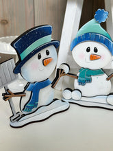 Load image into Gallery viewer, Snowman Cute Winter Standing File SVG, Glowforge, Sleigh, Hot Cocoa, Chocolate Snowmen, Winter Tiered Tray LuckyHeartDesignsCo
