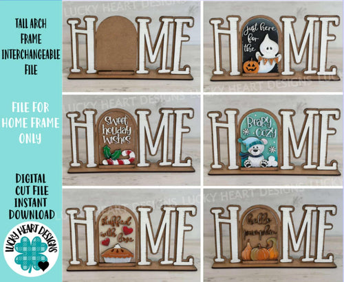 Tall Arch Frame Sign Interchangeable File SVG, TINY, FRAME only, Home Sweet Glowforge, Seasonal, Holiday, Tiered Tray LuckyHeartDesignsCo