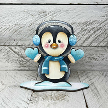 Load image into Gallery viewer, Penguin Cute Winter Standing File SVG, Glowforge, Sleigh, Hot Cocoa, Chocolate Snowman Snowmen Arctic Winter Tiered Tray LuckyHeartDesignsCo
