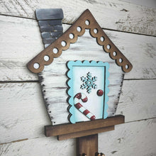 Load image into Gallery viewer, Snowman Cute Christmas for the Birdhouse Interchangeable File SVG, Santa Frosty Seasonal, Holiday Shapes, Glowforge, LuckyHeartDesignsCo
