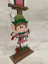 Load image into Gallery viewer, Elves Cute Christmas for the Birdhouse Interchangeable File SVG, Santa, Tree, Elf, Holiday Shapes, Glowforge, Laser, LuckyHeartDesignsCo
