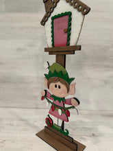 Load image into Gallery viewer, Elves Cute Christmas for the Birdhouse Interchangeable File SVG, Santa, Tree, Elf, Holiday Shapes, Glowforge, Laser, LuckyHeartDesignsCo
