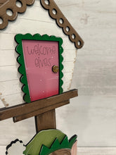 Load image into Gallery viewer, Elves Cute Christmas for the Birdhouse Interchangeable File SVG, Santa, Tree, Elf, Holiday Shapes, Glowforge, Laser, LuckyHeartDesignsCo
