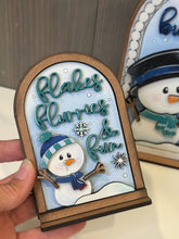 Load image into Gallery viewer, Winter Snowman Tall Arch Sign Interchangeable File SVG, TINY, INSERT only Snowmen Frosty Glowforge, Holiday, Tiered Tray LuckyHeartDesignsCo

