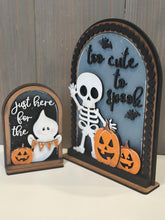 Load image into Gallery viewer, Halloween Tall Arch Sign Interchangeable File SVG, TINY, INSERT only Ghost, Skeleton, Glowforge, Holiday, Tiered Tray LuckyHeartDesignsCo
