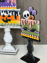 Load image into Gallery viewer, Halloween Cake Stand Interchangeable File SVG, (Cakes ONLY) Skull, Candy Corn, Mummy Glowforge, Holiday, Tiered Tray LuckyHeartDesignsCo
