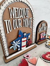 Load image into Gallery viewer, Holiday Shape Set Tall Arch Sign Interchangeable File SVG, TINY, INSERTS only, Christmas, Halloween, Fall, Glowforge, LuckyHeartDesignsCo
