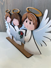 Load image into Gallery viewer, Angels Carol Christmas Standing File SVG, Glowforge Singing, Church, Religious, Christian, Tiered Tray, Holiday, LuckyHeartDesignsCo
