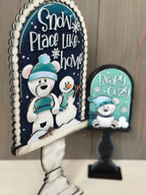 Load image into Gallery viewer, Bear Cute Winter Tall Arch Sign Interchangeable File SVG, TINY, INSERT only Snowmen Snowman Glowforge, Holiday, Tiered LuckyHeartDesignsCo
