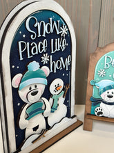 Load image into Gallery viewer, Bear Cute Winter Tall Arch Sign Interchangeable File SVG, TINY, INSERT only Snowmen Snowman Glowforge, Holiday, Tiered LuckyHeartDesignsCo
