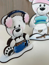 Load image into Gallery viewer, Bear Cute Winter Standing File SVG, Glowforge, Sleigh, Hot Cocoa, Chocolate Snowmen, Polar Snowman Winter Tiered Tray LuckyHeartDesignsCo
