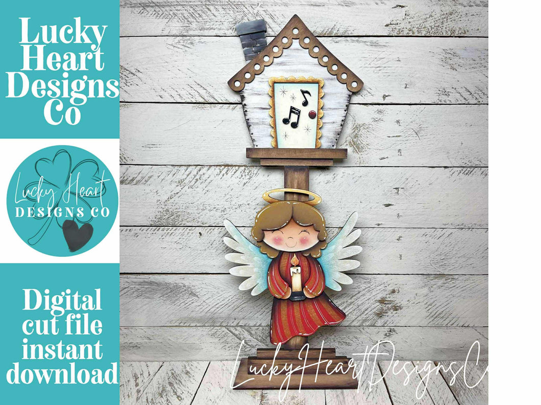 Angel Christmas for the Birdhouse Interchangeable File SVG, Santa, Carols Candle Holiday Shapes, Glowforge, Laser, LuckyHeartDesignsCo
