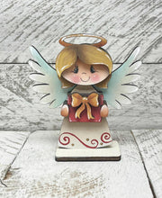 Load image into Gallery viewer, Angel Christmas Standing Single Sign File SVG, Nativity, Religious, Carols, Mantle decor, Centerpiece, Tiered glowforge, LuckyHeartDesignsCo
