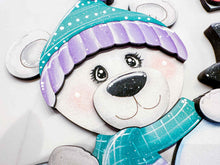 Load image into Gallery viewer, Bear Winter Snowman For The Flower Basket Interchangeable File SVG, TINY, Snowman, Holiday, Tiered Tray, Glowforge, LuckyHeartDesignsCo
